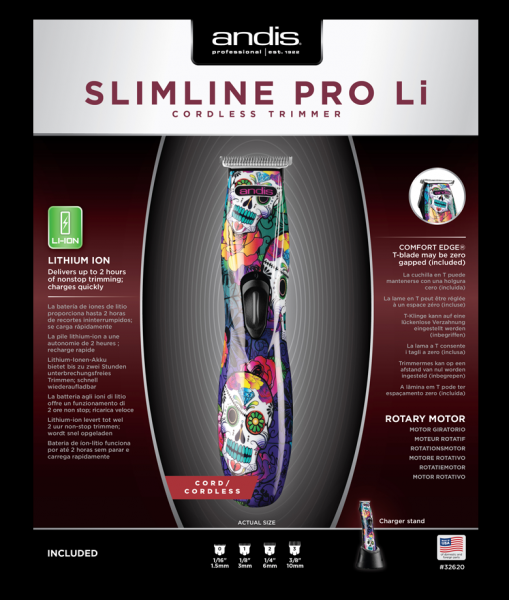 Andis Slimline Pro Li T-Klinge - Schädeldesign 4