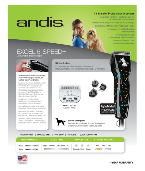 Andis Excel 5-Speed + 6