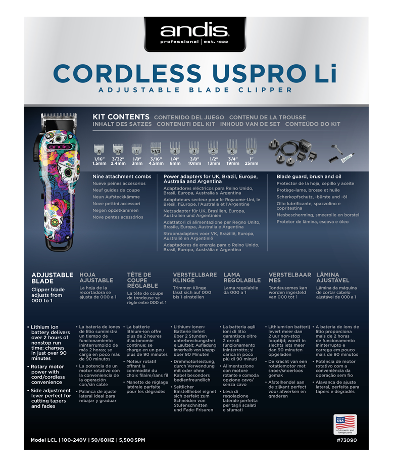 strihací strojček Andis Cordless USPro 73090 4
